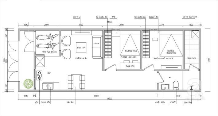 20190419080436 f932 Tư vấn thiết kế nhà cấp 4 đẹp, rẻ trên đất 5x14,5 m